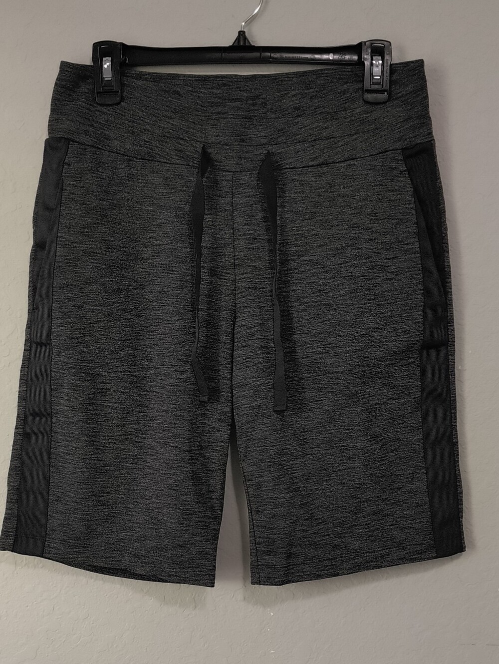 Athleta Charcoal Gray Athletic Shorts with Black Side Panels